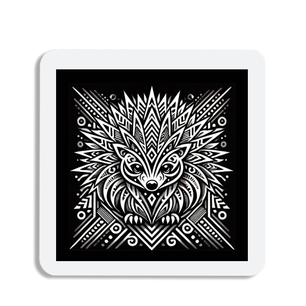 Mug coaster Mighty hedhehog tribal