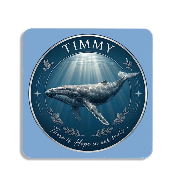 Mug coaster Timmy the Whale – Hope