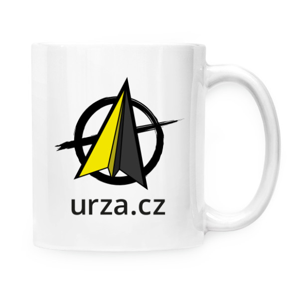 Hrnček malý biely s potlačou Urza.cz (hrnek)